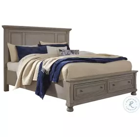 Lettner Light Gray Panel Storage Bedroom Set
