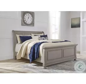 Lettner Light Gray California King Sleigh Bed