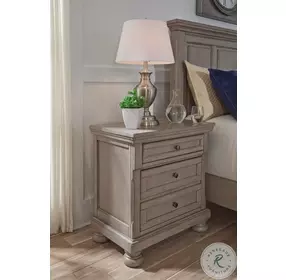 Lettner Light Gray 2 Drawer Nightstand