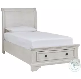 Robbinsdale Antique White Youth Sleigh Storage Bedroom Set