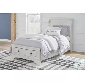 Robbinsdale Antique White Twin Sleigh Storage Bed