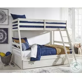 Robbinsdale Antique White Twin Over Full Bunk Bed with Storage