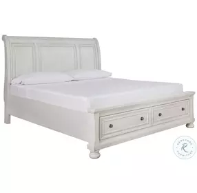 Robbinsdale Antique White Sleigh Storage Bedroom Set