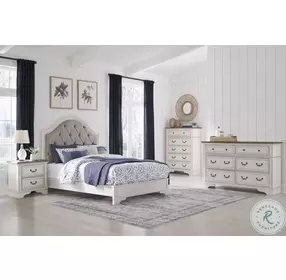 Blendon Rustic Brown Queen Upholstered Panel Bed