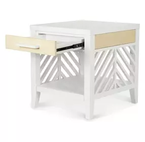 Miramar Sand and Stark White Rectangular End Table