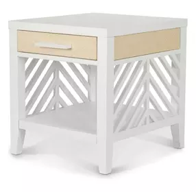 Miramar Sand and Stark White Rectangular End Table