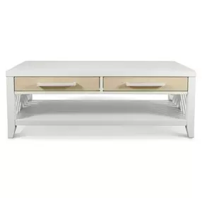 Miramar Sand and Stark White Rectangular Occasional Table Set with Casters