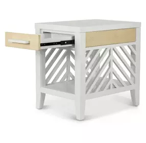 Miramar Sand and Stark White Rectangular Chairside Table