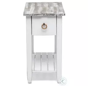 Garden Gate Distressed Grey Rectangular Chairside Table