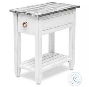 Garden Gate Distressed Grey Rectangular Chairside Table