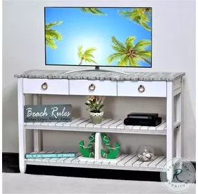 Garden Gate Distressed Grey Entertainment Center
