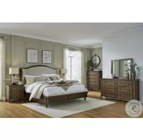Sturlayne Cream And Brown Queen Upholstered Panel Bed