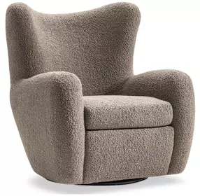 Silvi Brown Upholstered Swivel Accent Chair