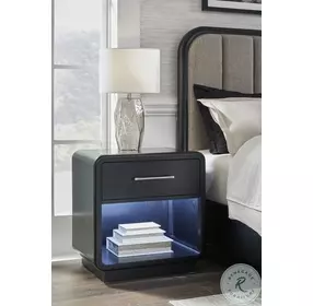 Rowanbeck Black One Drawer Nightstand
