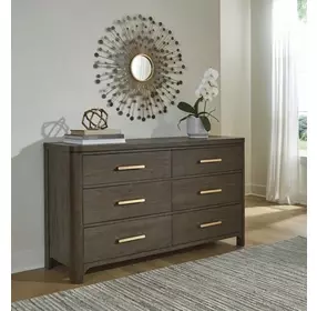 Darimore Burnished Brown 6 Drawer Dresser