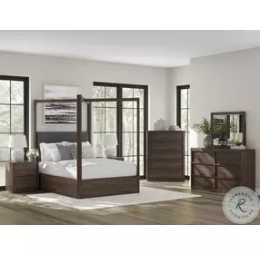 Kendamor Dark Brown Queen Canopy Bed