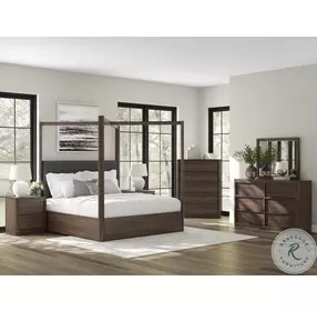 Kendamor Dark Brown King Canopy Bed