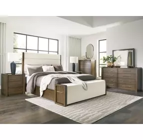 Marxmore Brown 3 Drawer Nightstand with USB Charging
