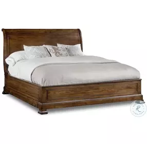 Archivist Dark Wood Sleigh Bedroom Set With Low Footboard