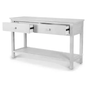 Geneva Distressed White Rectangular Console Table