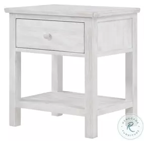 Lakeside Elegant Distressed 1 Drawer Nightstand with USB Charging