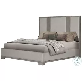 B00913 Water White And Light Taupe Upholstered Panel Bedroom Set