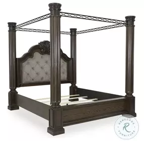 Maylee Dark Brown Canopy Bedroom Set