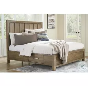 Cabalynn Light Brown California King Panel Storage Bed