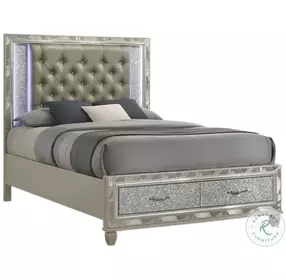 Radiance Silver Panel Storage Bedroom Set