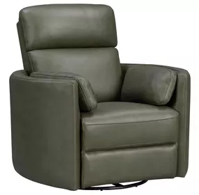 Arcadia Lyric Sage Leather Swivel Glider Power Recliner with USB Charging