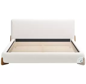 Baris Ivory King Upholstered Panel Bed