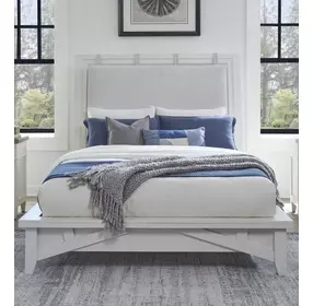 Americana Modern Cotton King Upholstered Panel Bed