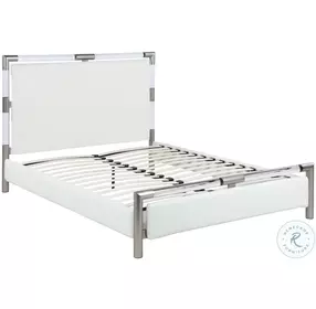 Barcelona Pure White Upholstered Platform Bedroom Set