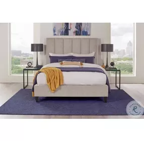 Quinn Dune Natural Performance Fabric King Upholstered Panel Bed
