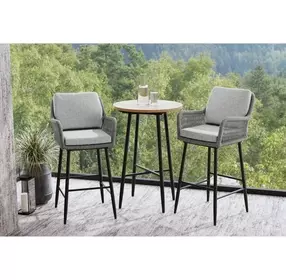 Orlando Gray Upholstered Outdoor Bar Stool Set of 2