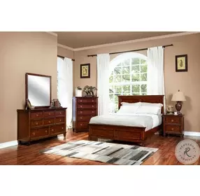 Tamarack Brown Cherry California King Panel Bed