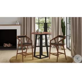 Tri Mesa Natural And Black Bar Table