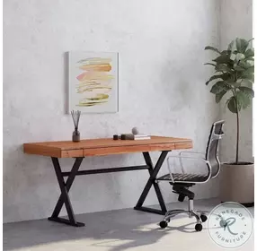 Profecto Natural Oak And Black Desk