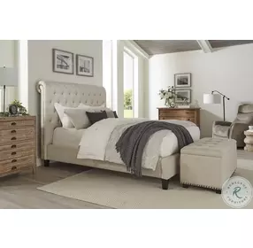 Callum Downy Natural Queen Upholstered Panel Bed
