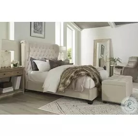 Lila Meringue Natural Queen Upholstered Panel Bed
