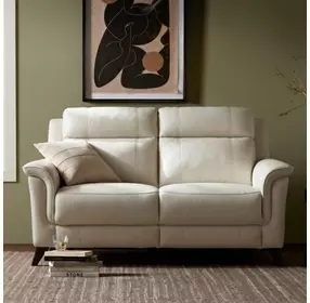 Kester Laurel Cream Leather 63" Power Reclining Loveseat with Power Headrest and USB Charging