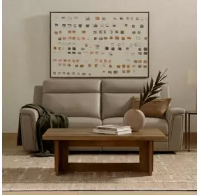 Harper Berlin Taupe Leather 64" Power Reclining Loveseat with Power Lumbar and USB Charging