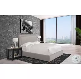 Jax Cork Natural Performance Fabric Queen Upholstered Panel Bed