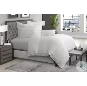 Addison White 6 Piece Queen Duvet Set