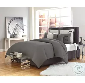 Fusion Gray 8 Piece King Duvet Set