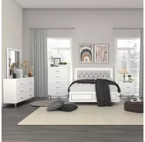 Casilda White 5 Drawer Chest