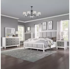 Katia Weathered White Rectangular Dresser Mirror