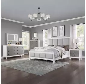 Katia Rustic Gray and Weathered White 6 Drawer Dresser