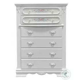 Flora White 5 Drawer Chest