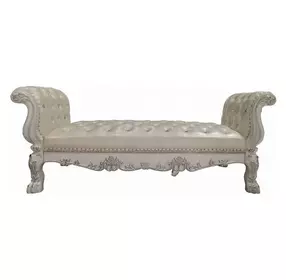 Dresden Gray Upholstered 78" Bed Bench with Nailhead Trim